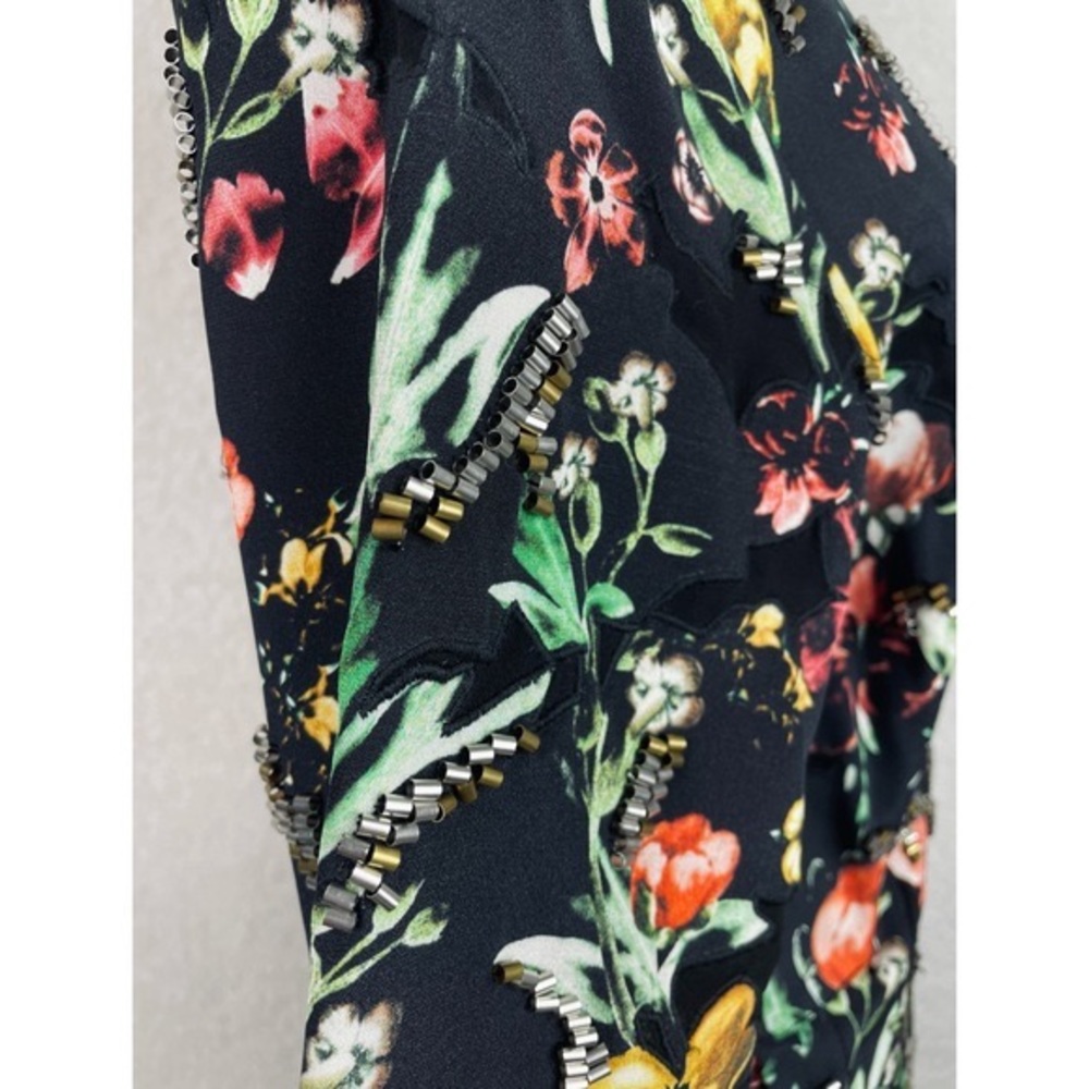 3.1 PHILLIP LIM • Multicolored Floral Beaded Silk Mini Dress, 4 - Picture 9 of 13